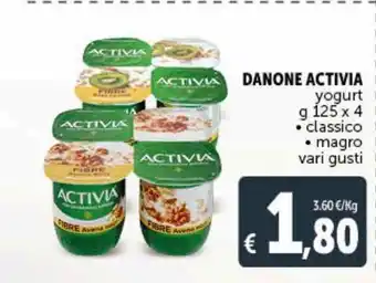 Deco Market Activia yogurt g 125 x 4 classico magro vari gusti offerta