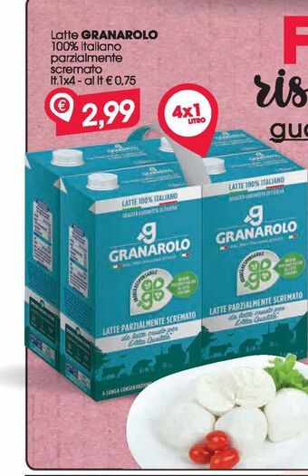Despar Latte parzialmente scremato granarolo 100% italiano lt 1x4 offerta
