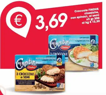 Despar Croccole findus classiche, con spinaci, ai semi x3 gr 300 offerta