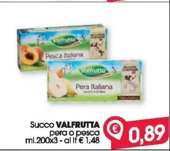 Despar Succo valfrutta pera o pesca ml 200x3 offerta