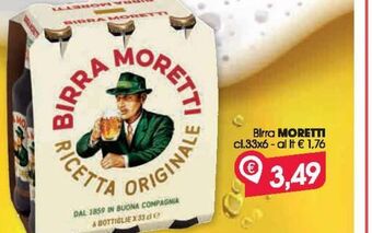 Despar Birra moretti cl 33x6 offerta