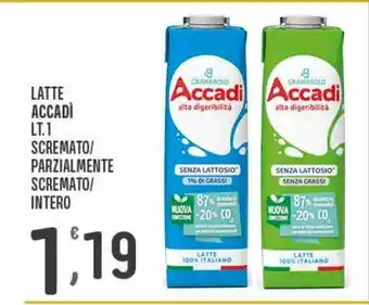 Eurospar Latte parzialmente scremato, scremato, intero accadi lt 1 offerta