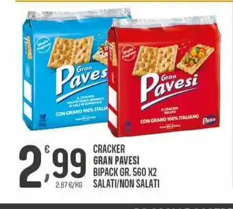 Eurospar Crackers gran pavesi bipack gr 560x2 salati / non salati offerta