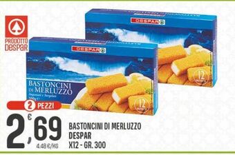 Despar Bastoncini di merluzzo despar x12 gr 300 offerta