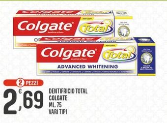 Despar Dentifricio total colgate ml 75 vari tipi offerta
