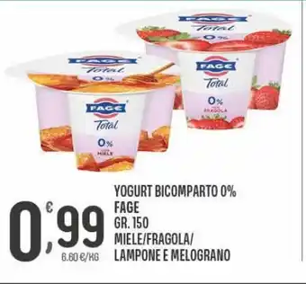 Despar Yogurt fage bicomparto 0% gr 150 offerta