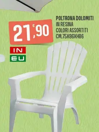 Poltrona dolomiti in resina colori assortiti