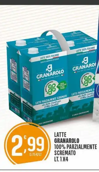 Despar Latte parzialmente scremato granarolo lt 1x4 offerta