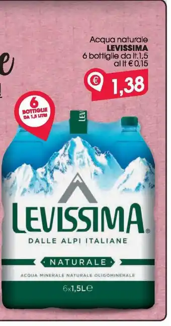 Despar Acqua naturale levissima 6 bottiglie da lt. 1.5 offerta