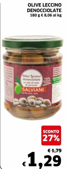 Ecu Discount Olive Leccino Denocciolate 180 g offerta