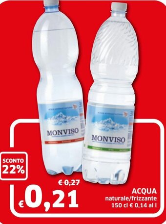 Ecu Discount Acqua naturale/frizzante 150 cl offerta