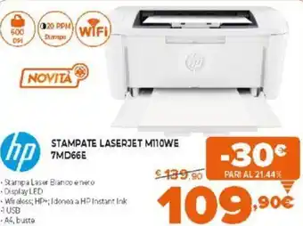 Expert Hp Stampate Laserjet M110WE 7MD66E offerta