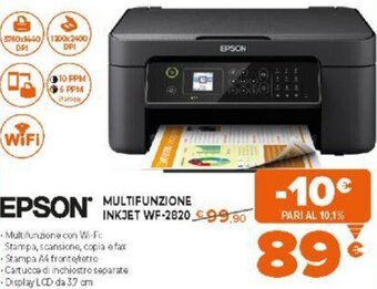 Expert Epson Multifunzione Inkjet WF-2820 offerta
