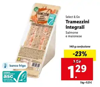 Lidl Select & Go Tramezzini integrali Salmone e maionese 140 g offerta