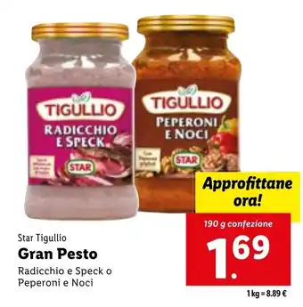 Lidl Star Tigullio Gran Pesto Radicchio e Speck o Peperoni e Noci 190 g offerta
