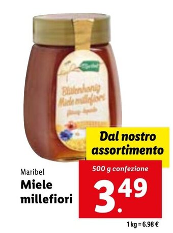 Lidl Maribel Miele millefiori 500 g offerta