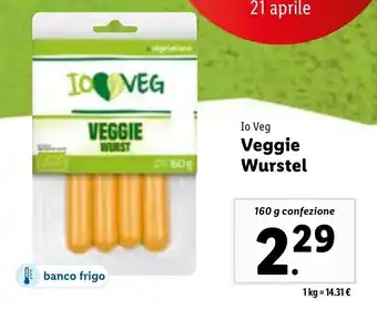 Lidl Io Veg Veggie Wurstel 160 g offerta