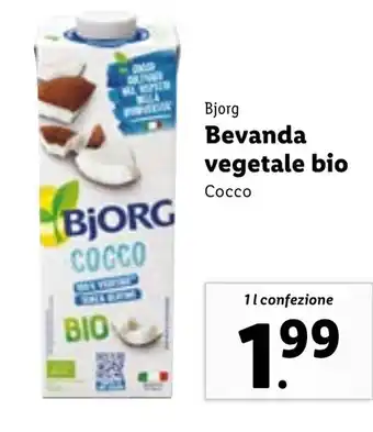 Lidl Bjorg Bevanda vegetale bio Cocco 1 L offerta