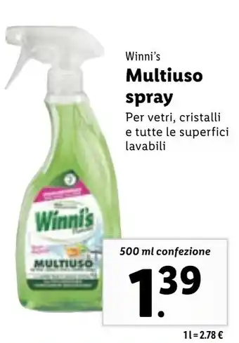 Lidl Winni's Multiuso spray 500 ml offerta