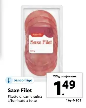 Lidl Saxe Filet Filetto di carne suina affumicato a fette 100 g offerta