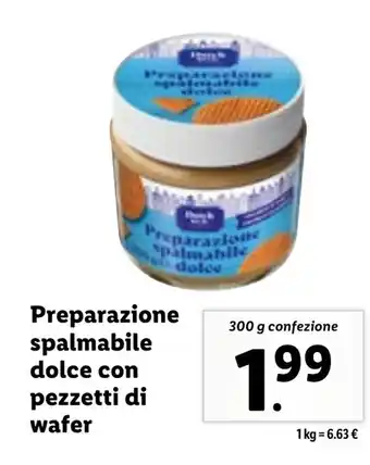 Lidl Preparazione spalmabile dolce con pezzetti di wafer 300 g offerta