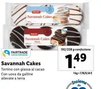 Lidl Savannah Cakes Tortino con glassa al cacao 192/228 g offerta