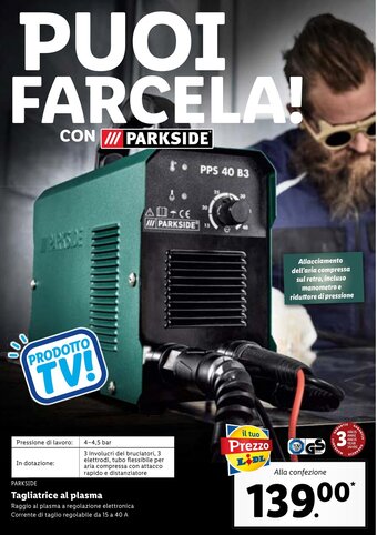 Lidl Parkside Tagliatrice al plasma offerta