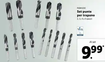 Lidl Parkside Set punte per trapano 2,3,4 o 5 pezzi offerta