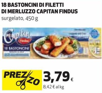 Coop Capitan Findus 18 bastoncini di Filetti di Merluzzo 450 g offerta