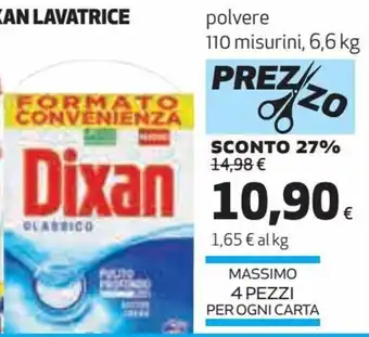 Coop Dixan Polvere 110 misurini, 6,6 kg offerta