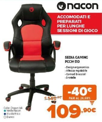 Expert Nacon Sedia Gaming PCCH-310 offerta