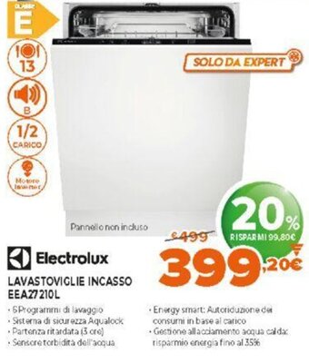 Expert Electrolux Lavastoviglie Incasso EEA27210L offerta