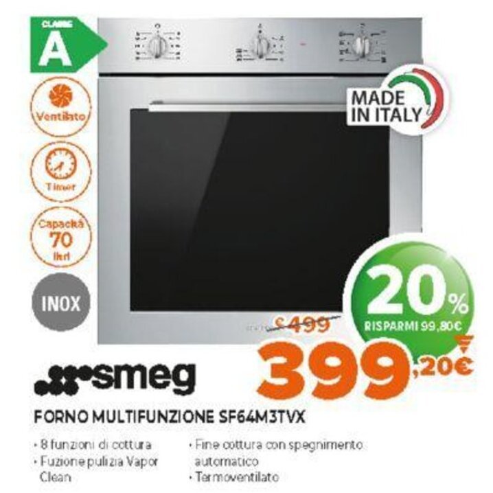 Smeg Forno Multifunzione SF64M3TVX offerta di Expert