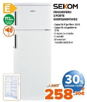 Expert Sekom Frigorifero 2 Porte SHDP28NSM1WE0 offerta