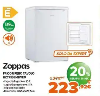 Expert Zoppas Frigorifero Tavolo HZTR165M1WE0 offerta