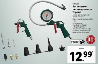Lidl Parkside Set accessori per compressore, 11 pezzi offerta