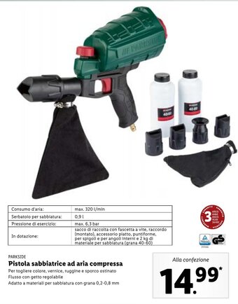 Lidl Parkside Pistola sabbiatrice ad aria compressa offerta