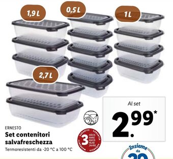 Lidl Ernesto Set contenitori salvafreschezza offerta