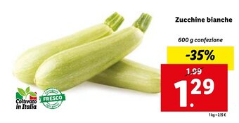 Lidl Zucchine bianche 600 g offerta