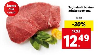 Lidl Tagliata di bovino adulto scottona offerta