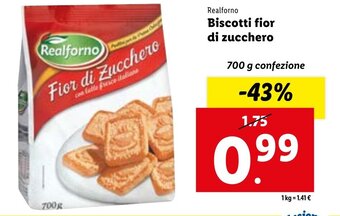 Lidl Realforno Biscotti fior di zucchero 700 g offerta