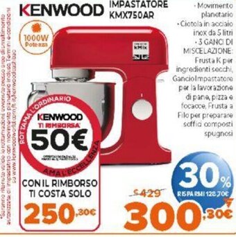 Expert Kenwood Impastatore KMX750AR offerta