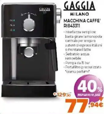Gaggia Milano Macchina Caffe' R1843311