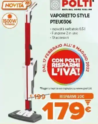 Expert Polti Vaporetto Style PTEU0306 offerta