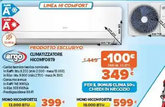 Expert Argo Prodotto Esclusivo Climatizzatore Hicomfort9 offerta