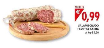 Mercatò Local Salame Crudo Filzetta Gabba offerta