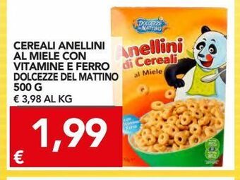 TuoDi Cereali anellini al miele con vitamine e ferro dolcezze del mattino 500 g offerta
