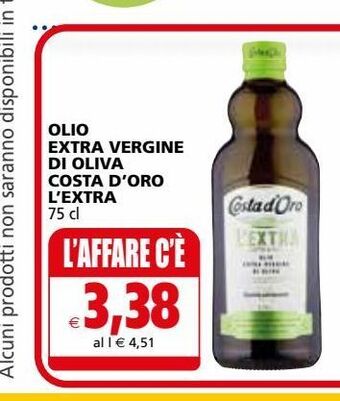 Olio extra vergine di oliva costa d'oro