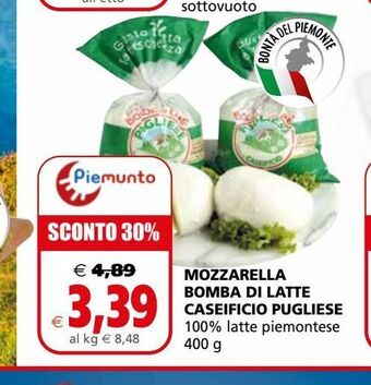 Il Gigante Mozzarella bomba di latte caseificio pugliese offerta