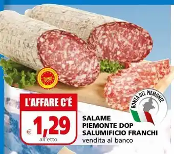 Il Gigante Salame piemonte dop salumificio franchi offerta